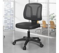 KIZECK Sedia da scrivania moderna e comoda, con schienale in rete, con ruote, altezza regolabile, per casa e ufficio, colore: nero