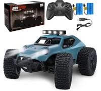 Kizeefun Auto telecomandata, 2,4 GHz, 1/20 RC, fuoristrada 20 km/h, tutti i terreni, giocattolo elettrico, auto radiocomandata da fuoristrada con 2 batterie, tempo di riproduzione 50 min e faro a LED