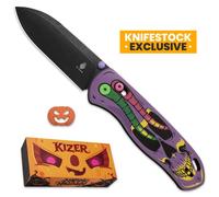 Kizer Drop Bear - Worm Skull, KNFS Exclusive, Limited Edition 200pcs, Nitro-V, Black Stonewash, G10