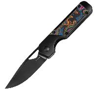 Kizer Frame Lock Mini Militaw Jonathan Styles M390 Titanio+Camo Carbon 80's Ki3634SA1