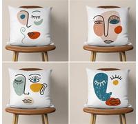 KIZIFI Federe Cuscini Divano 45x45 cm Set di 4 Semplice Fodere Cuscini in Lino Decorativi Verde Rosso Fodera per Cuscino da Esterno con Cerniera Nascosta per Camera da Letto Ufficio Giardino