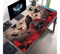 KIZIFI Tappetino per Mouse Gaming XXL 700x300x2 mm, Mousepad Extra Large da Scrivania con Bordi Cuciti, Tappetino per Tastiera Antiscivolo, Superficie Ottimizzata per Sensori Ottici, Fantasmi Animali