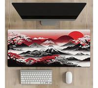 KIZIFI Tappetino per Mouse Gaming XXL 700x400x2 mm, Mousepad Extra Large da Scrivania con Tappetino per Tastiera Antiscivolo, Superficie Ottimizzata per Sensori Ottici, Paesaggio Alberi Montagna