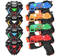 KIZJORYA 4 Pack Pistola Giocattolo Laser Tag, Laser Tag Game con 4 Giubbotti a Infrarossi e 4 Pistole Laser, Giocattoli da Gioco Attività All'aperto Cortile per Ragazzi Ragazze età 4 5 6 7 8 9 10