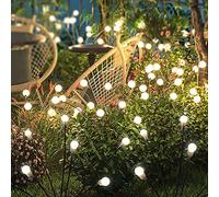 Kizozo Firefly Luci Solari da Esterno Giardino 4PACK 40 LED, Ornamenti Decorazioni da Giardino IP65 Impermeabile, Luci Solari da Esterno, Bianco Caldo