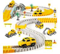 kizplays 260 pezzi autostrada da corsa 6 auto giocattolo a partire da 3 4 5 6 anni, per ragazzi e ragazze, per traccia flessibile, per auto elettrica, per bambini, regalo