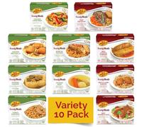 KJ Poultry Kosher Ready Meals - Confezione da 10 piatti - Manzo, pollo e tacchino) preparato antipasto completamente cotto, stabile al microonde, cena da viaggio, militare, campeggio, sopravvivenza