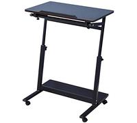 KJAKSXNSE Tabella del Carrello rotolante Computer Portatile, scrivania Supporto Regolabile in Altezza, di ribaltamento con tavola tampone Mouse, 5 Colori, 60-85 cm(Svart)