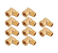 KJAOYU 10-Piece Garden Hose Connector, 90 Degree Brass Garden Hose Elbow Solid Brass Adapter, Solid Brass Hose Elbow Connector Set - 3/8in NPT Male to Female 90 Degree Adapter for Garden