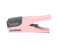 KJAOYU Cucitrice ergonomica per scrivania, con capacità di 20 fogli e cuscinetto antiscivolo, ideale per studenti, insegnanti e uso in ufficio, cucitrice da scrivania in metallo nero (rosa)