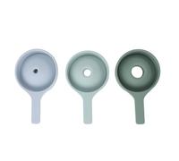 KJAOYU Green Silicone Collapsible Funnels for Kids, Scoop Sensory Toy Set - 3pcs Silicone Folding Sensory Play Funnels for Toddler Early Education - Ideal for Sensory Bins, Bath Time