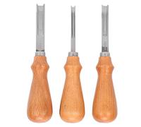 KJAOYU Set di attrezzi per la pelle, smussatore per bordi, smussatore francese, kit da 3 pezzi per rifiniture in pelle, strumenti professionali con comodo manico in legno per lavori fai da te in pelle