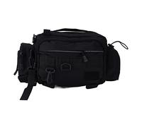 KJAOYU Versatile e spaziosa borsa a tracolla per attrezzatura da pesca in nylon 600D con cintura in vita, borsa per attrezzatura da pesca, borsa per riporre la pesca - Perfetta per (Nerone)