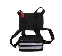 KJBDQQH borsa sportiva da petto Borsa Da Petto Impermeabile Da Uomo Borsa Da Gilet Unisex Oxford For Abbigliamento Casual Marsupio Maschile Di Grande Capacità(Black+sliver)