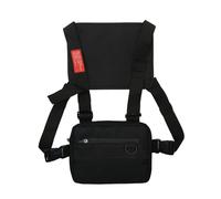 KJBDQQH borsa sportiva da petto Borse pettorali multifunzione Uomo Donna Gilet in tessuto Oxford Marsupio da strada Hip-Hop(Black)