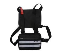 KJBDQQH borsa sportiva da petto Borse pettorali multifunzione Uomo Donna Gilet in tessuto Oxford Marsupio da strada Hip-Hop(Black1)