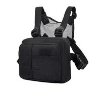 KJBDQQH borsa sportiva da petto Gilet multifunzione Petto unisex Hip-hop Streetwear Borse pettorali Zaino sportivo Oxford impermeabile(Black)
