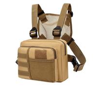 KJBDQQH borsa sportiva da petto Gilet multifunzione Petto unisex Hip-hop Streetwear Borse pettorali Zaino sportivo Oxford impermeabile(Khaki)