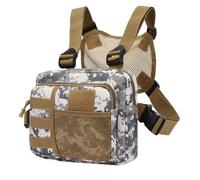 KJBDQQH borsa sportiva da petto Gilet multifunzione Petto unisex Hip-hop Streetwear Borse pettorali Zaino sportivo Oxford impermeabile(Gray)