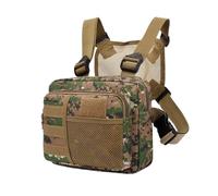 KJBDQQH borsa sportiva da petto Gilet multifunzione Petto unisex Hip-hop Streetwear Borse pettorali Zaino sportivo Oxford impermeabile(Green)