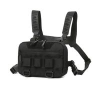 KJBDQQH borsa sportiva da petto Gilet pettorale multifunzionale con marsupio for sport e attività all'aperto Borsa da uomo(Black)