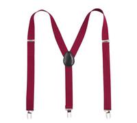 KJBDQQH Bretelle per Pantaloni con Bretelle Bretelle da Uomo Set Regolabili da 1 Pollice di Larghezza a Forma di Y Accessori for Abito da Sposa Robuste Clip in Metallo(Red)