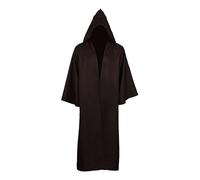 KJBDQQH Costume da Strega Cloak Soft Unisex Hooded Black Robe Witch Long Cape Costume Prop Party Performance(Brown,S)