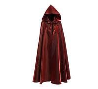KJBDQQH Costume da Strega Halloween Party Middle Ages Cloak Gothic Long Cape(Wine)