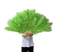 KJBDQQH Feather Fan Ventaglio di Piume Grandi 13 Ossa 100 Cm 130 Pieghevole Tenuto in Mano for La Decorazione Spettacoli Danza Carnevale(Apple Green,100CM 2PCS)