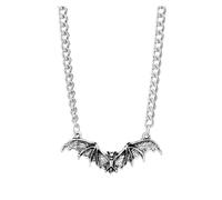 KJBDQQH Girocollo Punk Bat Pendant Necklace for Men Women Color Goth Punk Halloween Jewelry Accessories Cosplay Wholesale per Uso Quotidiano(Ancient Silver Color)