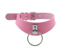 KJBDQQH Girocollo Punk Gothic Choker Goth Collar Punk Black Leather Chokers Harajuku Emo Necklace Chocker Dark Fashion Halloween Accessories per Uso Quotidiano(Pink)