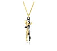 KJBDQQH Girocollo Punk Hugging Necklace Jewelry Choker Hug Pendant Chain Men Necklaces for Lover Women Couple Men Lady Female Male per Uso Quotidiano(Gold Black)