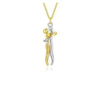 KJBDQQH Girocollo Punk Hugging Necklace Jewelry Choker Hug Pendant Chain Men Necklaces for Lover Women Couple Men Lady Female Male per Uso Quotidiano(Gold Silver)