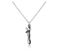 KJBDQQH Girocollo Punk Hugging Necklace Jewelry Choker Hug Pendant Chain Men Necklaces for Lover Women Couple Men Lady Female Male per Uso Quotidiano(Black Silver)