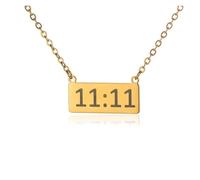 KJBDQQH Girocollo Punk Necklace Angel Number Charms Pendant Bar Necklaces for Women Men Heart Choker Stainless Steel Jewelry Couple per Uso Quotidiano(N04158G)