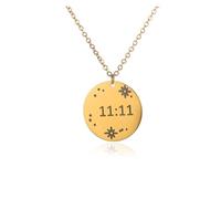 KJBDQQH Girocollo Punk Necklace Angel Number Charms Pendant Bar Necklaces for Women Men Heart Choker Stainless Steel Jewelry Couple per Uso Quotidiano(N04154G)