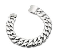 KJBDQQH Girocollo Punk Punk Men's Women's Stainless Steel Necklace Heavy Larger Necklace Curb Cuban Chain Choker Jewelry per Uso Quotidiano(55cm_20MM_Light Yellow Gold Color)