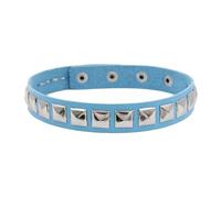 KJBDQQH Girocollo Punk Punk Rock Black Leather Choker Square Rivet Stud Collar Necklace for Women Men Girls Gothic Jewelry Cosplay per Uso Quotidiano(Blue)