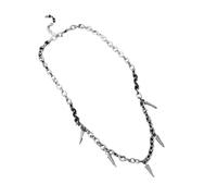 KJBDQQH Girocollo Punk Rivet Necklace for Man Woman Titanium Steel Cone Pendant Sweater Chain Choker Jewelry Punk Male Cool Accessories per Uso Quotidiano(B Long)