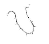 KJBDQQH Girocollo Punk Rivet Necklace for Man Woman Titanium Steel Cone Pendant Sweater Chain Choker Jewelry Punk Male Cool Accessories per Uso Quotidiano(B Short)