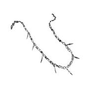 KJBDQQH Girocollo Punk Rivet Necklace for Man Woman Titanium Steel Cone Pendant Sweater Chain Choker Jewelry Punk Male Cool Accessories per Uso Quotidiano(A Short)