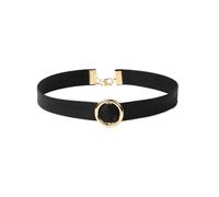 KJBDQQH Girocollo Punk Simple Black Punk Choker Necklace for Women Gothic Chokers Necklaces Popular Party Statement Collar Jewelry per Uso Quotidiano(N0370 Gold Circle)