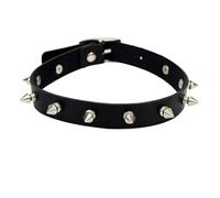 KJBDQQH Girocollo Punk Spike Choker Necklaces Punk Faux Leather Collar for Women Men Cool Big Rivets Studded Chocker Necklace Goth Style Accessori per Uso Quotidiano(Cobalt Violet)