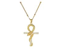 KJBDQQH Girocollo Punk Stainless Steel Jesus Cross Necklace for Women Men Color Caravaca Angels Crucifix Charm Choker Rapper Jewelry per Uso Quotidiano(N07200G)