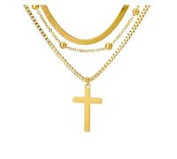 KJBDQQH Girocollo Punk Stainless Steel Jesus Cross Necklace for Women Men Color Caravaca Angels Crucifix Charm Choker Rapper Jewelry per Uso Quotidiano(N03605G)