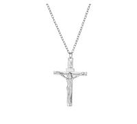 KJBDQQH Girocollo Punk Stainless Steel Jesus Cross Necklace for Women Men Color Caravaca Angels Crucifix Charm Choker Rapper Jewelry per Uso Quotidiano(N02138S)