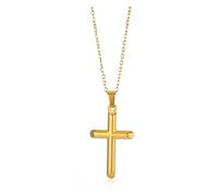 KJBDQQH Girocollo Punk Stainless Steel Jesus Cross Necklace for Women Men Color Caravaca Angels Crucifix Charm Choker Rapper Jewelry per Uso Quotidiano(N05558G)