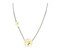 KJBDQQH Girocollo Punk Stainless Steel Necklaces Airplane Globe Map Traveler Pendants Choker Chains Charms Male Necklace for Women Jewelry per Uso Quotidiano(45cm_Gold)