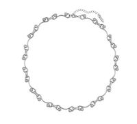 KJBDQQH Girocollo Punk Stainless Steel Wave Ball Chain Necklace for Women Men Punk Grunge Handmade Jewelry per Uso Quotidiano(Silver Necklace)