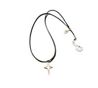 KJBDQQH Girocollo Punk Vintage Leather Brown Stone Pendant Necklace Stacking Choker Temperament Clavicle Chain for Women Girl per Uso Quotidiano(Color 03)